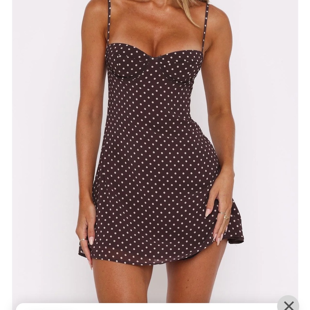 Whitefox Boutique Brown Polka Dot Dress